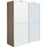 SCHWEBETÜRENSCHRANK in Weiß, Trüffeleichefarben - Chromfarben/Trüffeleichefarben, Design, Glas/Holzwerkstoff (188/222/68cm) - Moderano SCHWEBETÜRENSCHRANK in Weiß, Trüffeleichefarben - Chromfarben/Trüffeleichefarben, Design, Glas/Holzwerkstoff (188/222/68cm) - Moderano