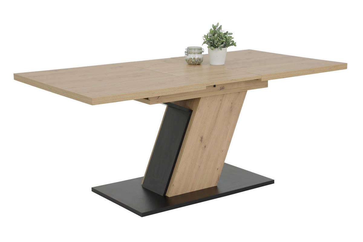 TISCHGRUPPE in Metall, Textil, Holzwerkstoff Grau, Eiche Artisan  - Eiche Artisan/Grau, MODERN, Holzwerkstoff/Textil (140 - 180/76/90cm) - MID.YOU