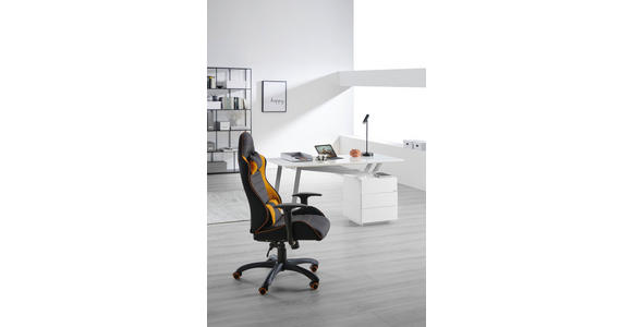 SCHREIBTISCH 140/60/76 cm in Weiß, Edelstahlfarben, Weiß Hochglanz - Edelstahlfarben/Weiß Hochglanz, MODERN, Holzwerkstoff/Metall (140/60/76cm) - Novel
