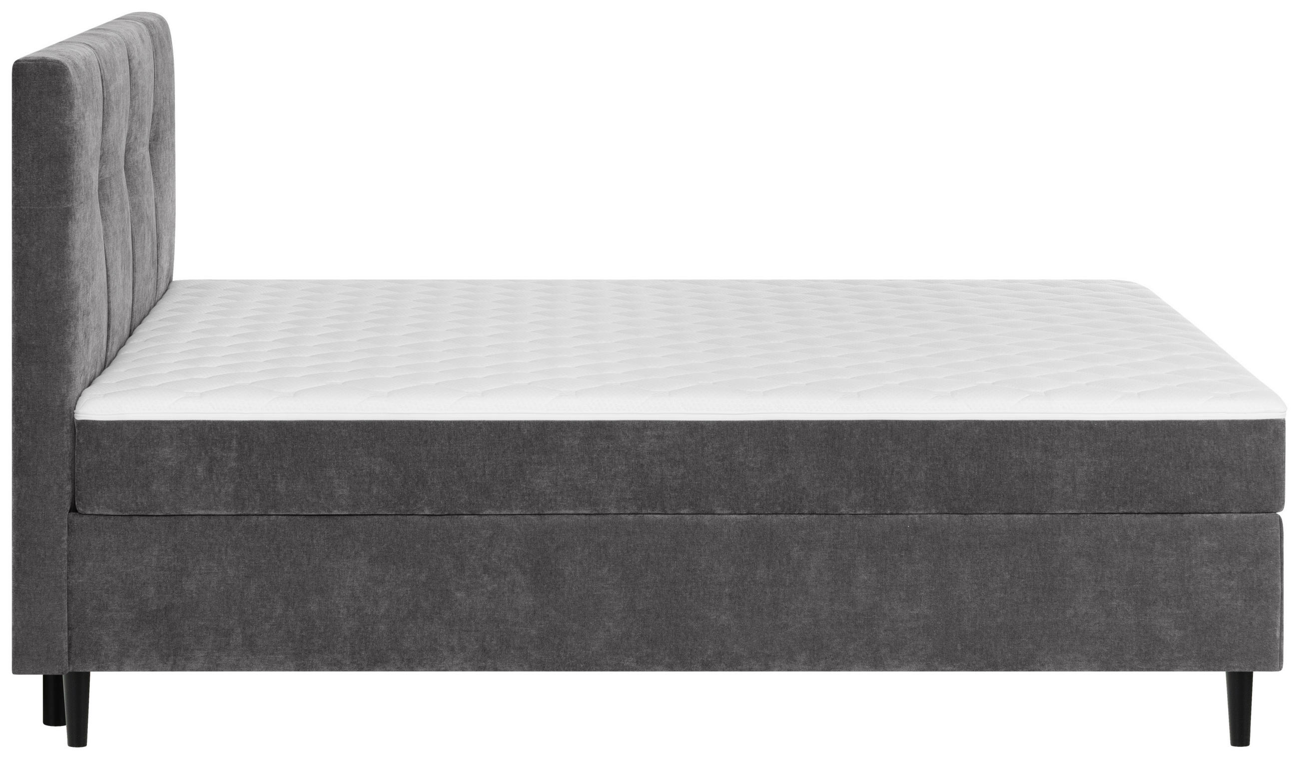 BOXBETT 180/200 cm  in Anthrazit  - Anthrazit/Schwarz, KONVENTIONELL, Holz/Textil (180/200cm) - Welnova