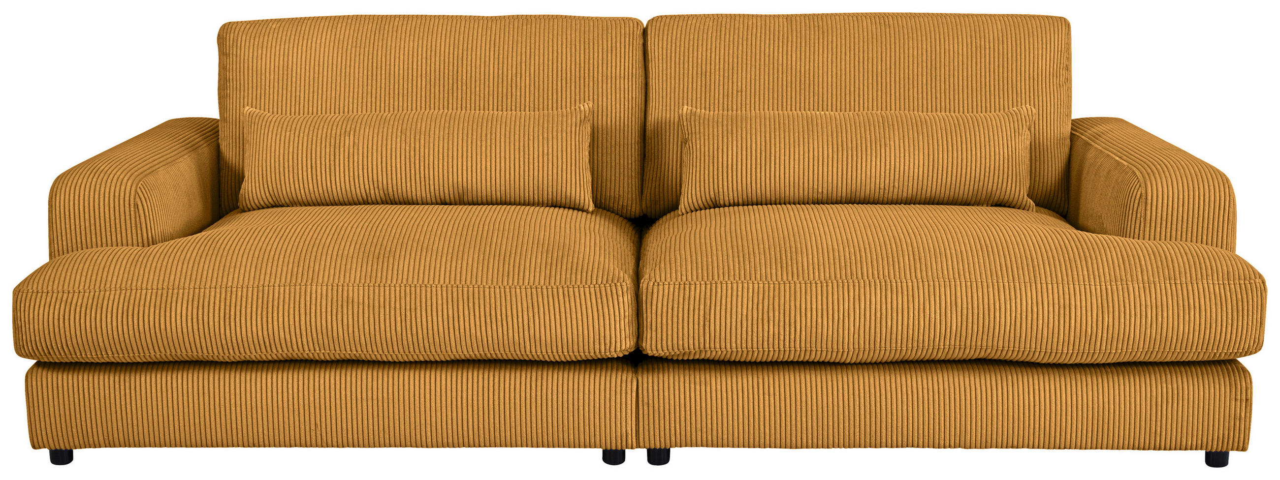 MEGASOFA Cord Senfgelb  - Senfgelb/Schwarz, MODERN, Kunststoff/Textil (260/85/112cm) - Lomoco