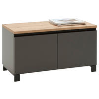 GARDEROBNA KLOP siva, barve hrasta - siva/barve hrasta, Design, kovina/leseni material (84/45/40cm) - Dieter Knoll