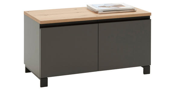 GARDEROBENBANK Dieter Knoll  in 84/45/40 cm  - Eichefarben/Anthrazit, Design, Holz/Holzwerkstoff (84/45/40cm) - Dieter Knoll