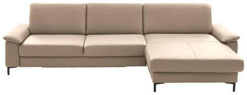 ECKSOFA in Echtleder Hellbraun  - Hellbraun/Schwarz, Design, Leder/Metall (334/176cm) - Dieter Knoll