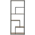 REGAL Naturfarben, Schwarz  - Schwarz/Naturfarben, Basics, Holzwerkstoff/Metall (70/170/33cm) - Xora