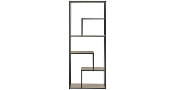 REGAL Naturfarben, Schwarz  - Schwarz/Naturfarben, Basics, Holzwerkstoff/Metall (70/170/33cm) - Xora
