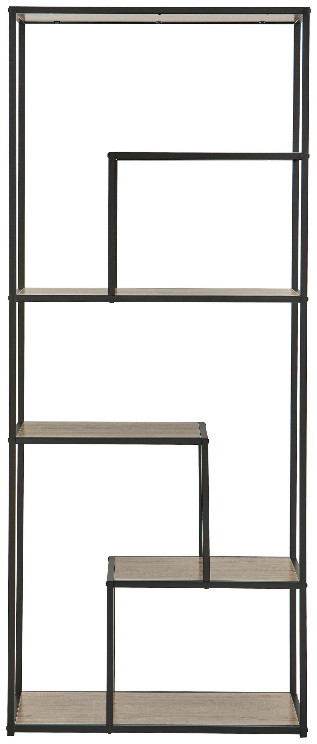 REGAL Naturfarben, Schwarz  - Schwarz/Naturfarben, Basics, Holzwerkstoff/Metall (70/170/33cm) - Xora