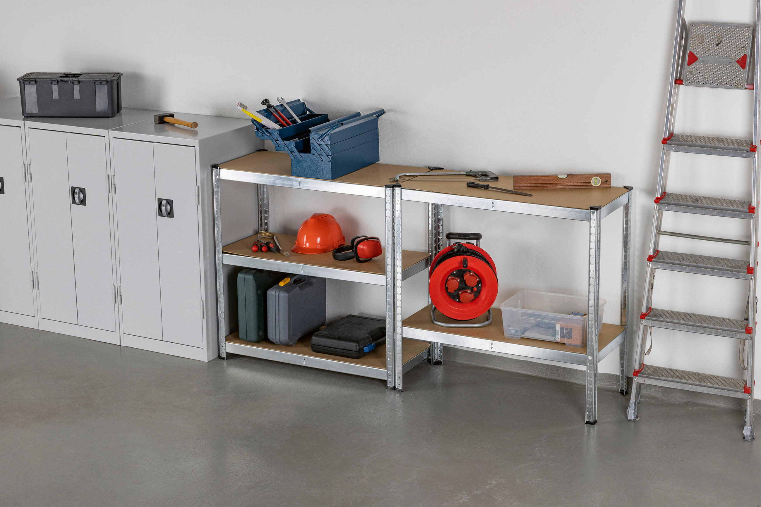 HYLLA FÖR TUNG LAST i 90/180/40 cm brun, stålfärgad  - stålfärgad/brun, Basics, metall/trämaterial (90/180/40cm)