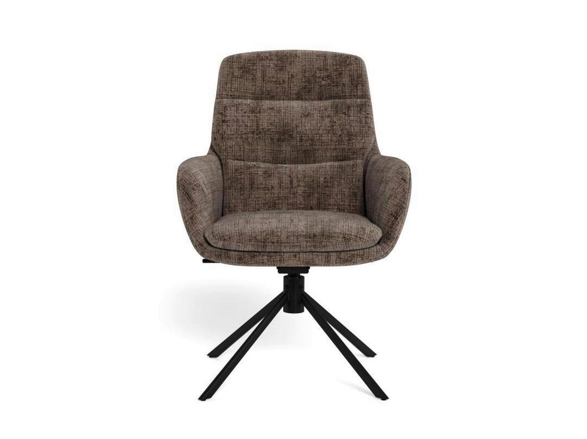 ARMLEHNSTUHL 2 Stück automatische Rückholfunktion Struktur  Braun, Schwarz  - Schwarz/Braun, MODERN, Textil/Metall (61/94/67cm) - MID.YOU