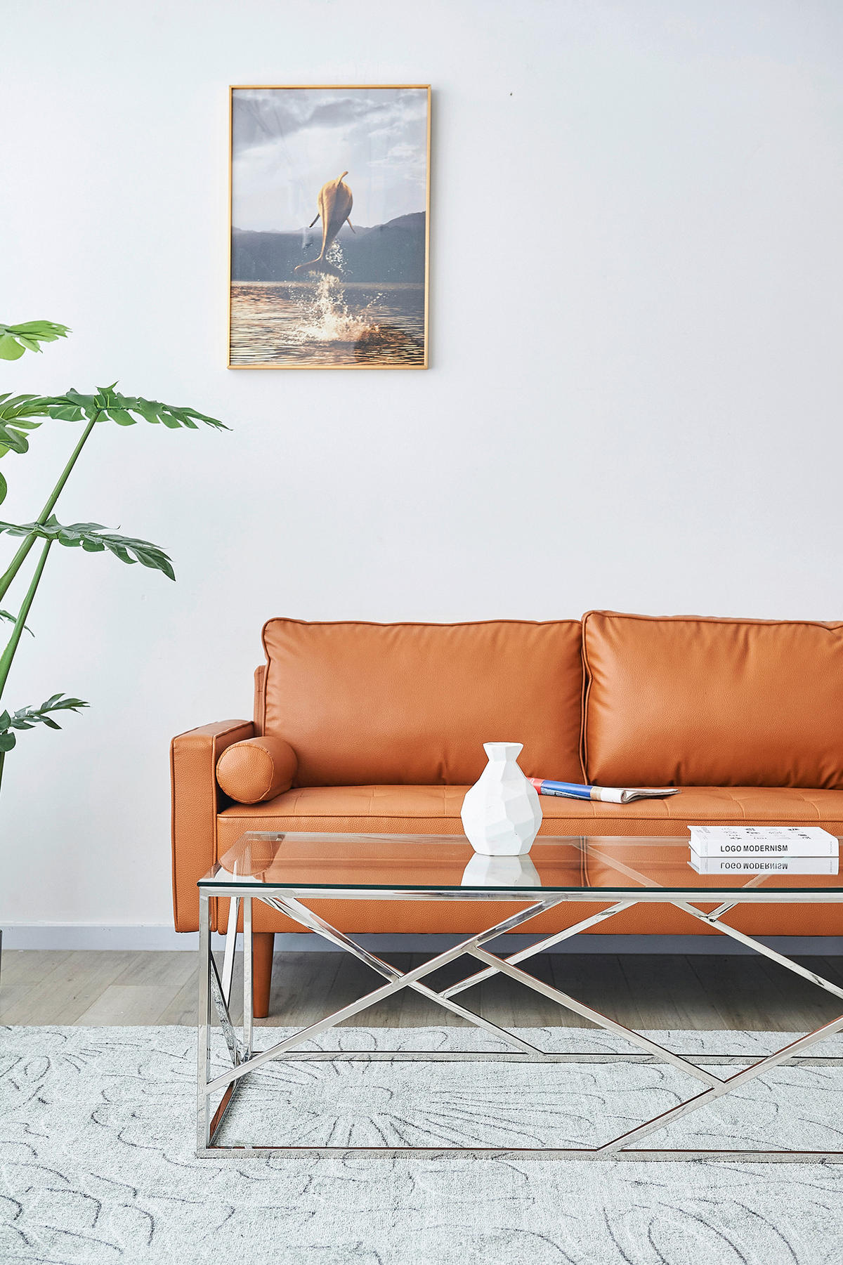 KONFERENČNÝ STOLÍK, číra, strieborná, kov, sklo, 120/60/45 cm - číra/strieborná, Design, kov/sklo (120/60/45cm) - Livetastic