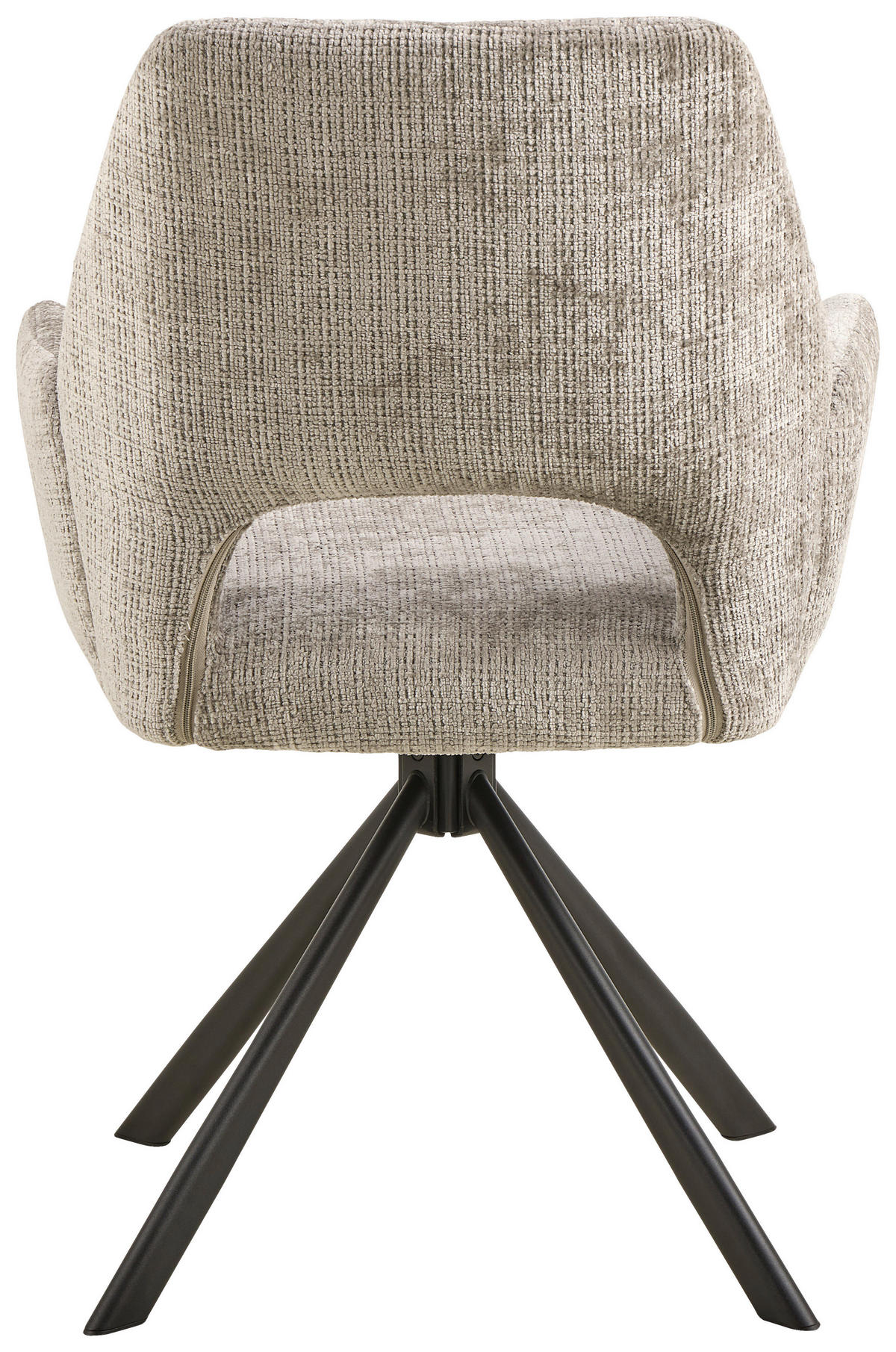 ARMLEHNSTUHL  in Stahl Chenille  - Schwarz/Grau, Design, Textil/Metall (60/85/63cm) - MID.YOU