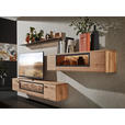 WOHNWAND  in Wildeiche  331,5/131,5/37,1 cm  - Wildeiche/Graphitfarben, Natur, Glas/Holz (331,5/131,5/37,1cm) - Valnatura