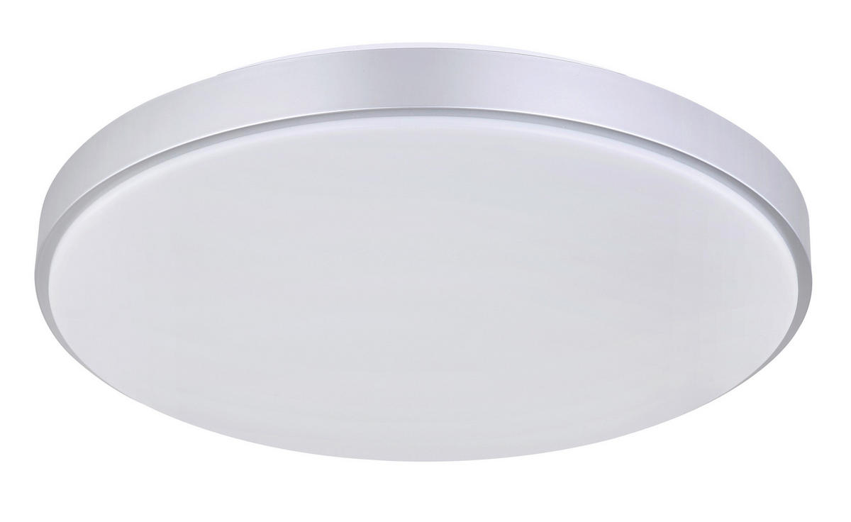 STROPNA LED-SVETILKA   //2700-6500 K/230 V/ - srebrne barve/bela, Basics, kovina/umetna masa (41/6cm) - Globo