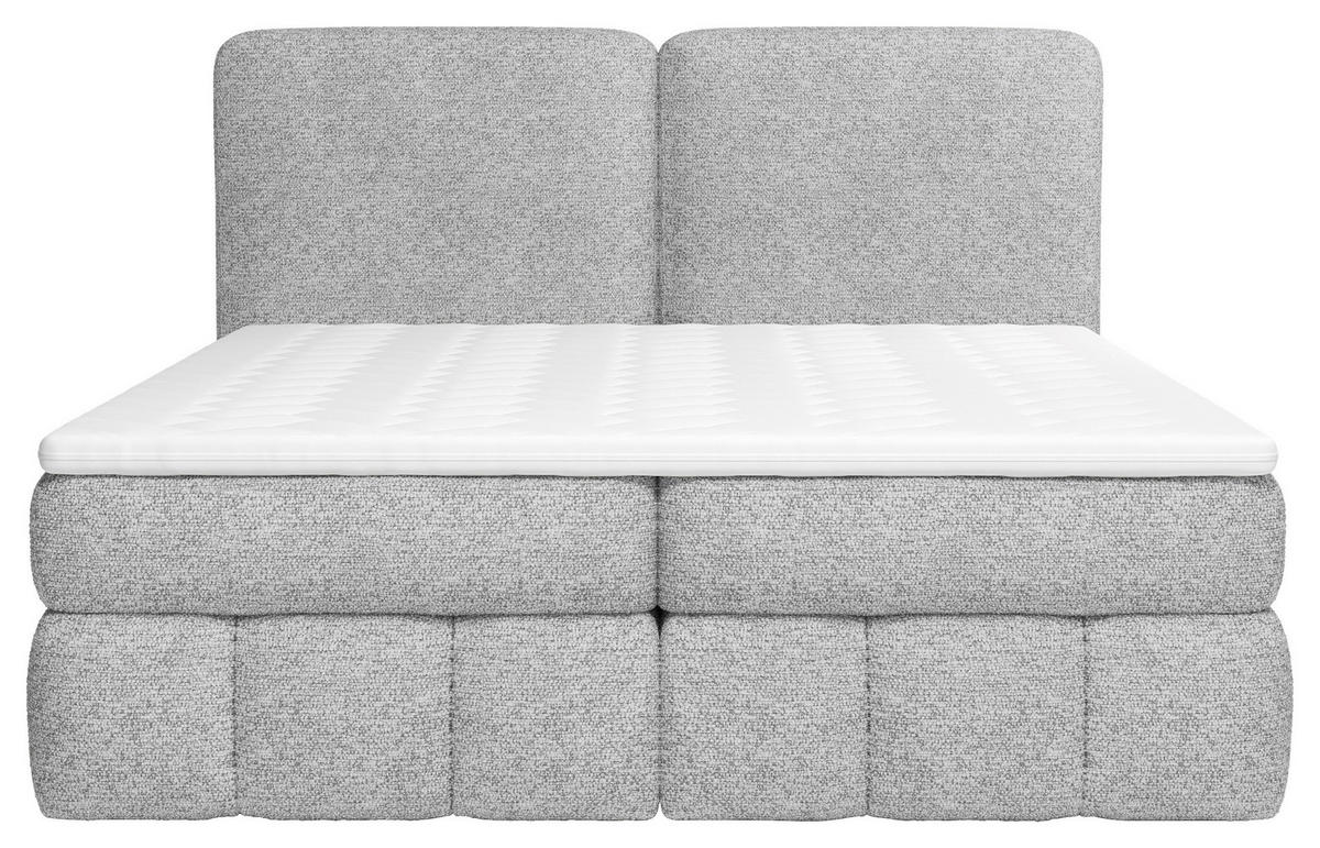 BOXBETT 140/200 cm,  in Grau, Bettkasten, Topper, Matratzen, H3 = fest  - Schwarz/Grau, KONVENTIONELL, Kunststoff/Textil (140/200cm) - Carryhome