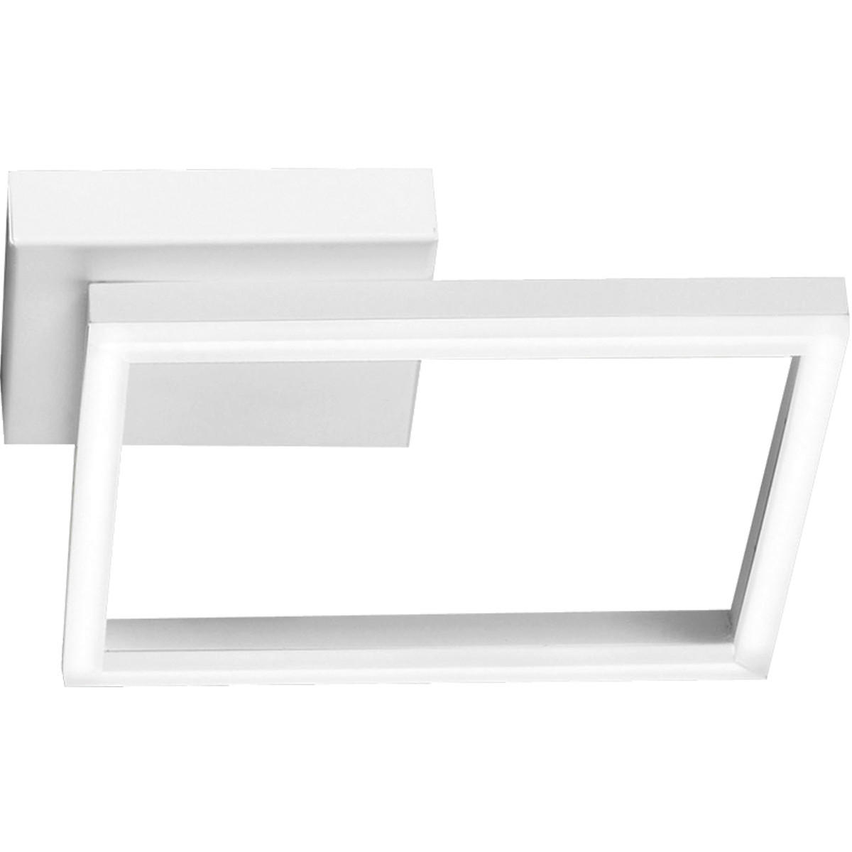 LED-DECKENLEUCHTE Bard 30/30/5,5 cm   - Weiß, Design, Kunststoff/Metall (30/30/5,5cm) - Fabas Luce