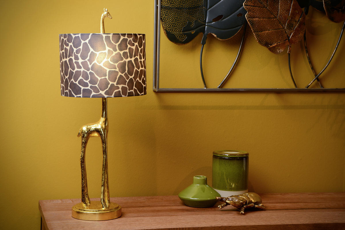 TISCHLEUCHTE EXTRAVAGANZA MISS TALL 25/60.5 cm   - Messingfarben/Braun, LIFESTYLE, Kunststoff/Textil (25/60.5cm) - Lucide