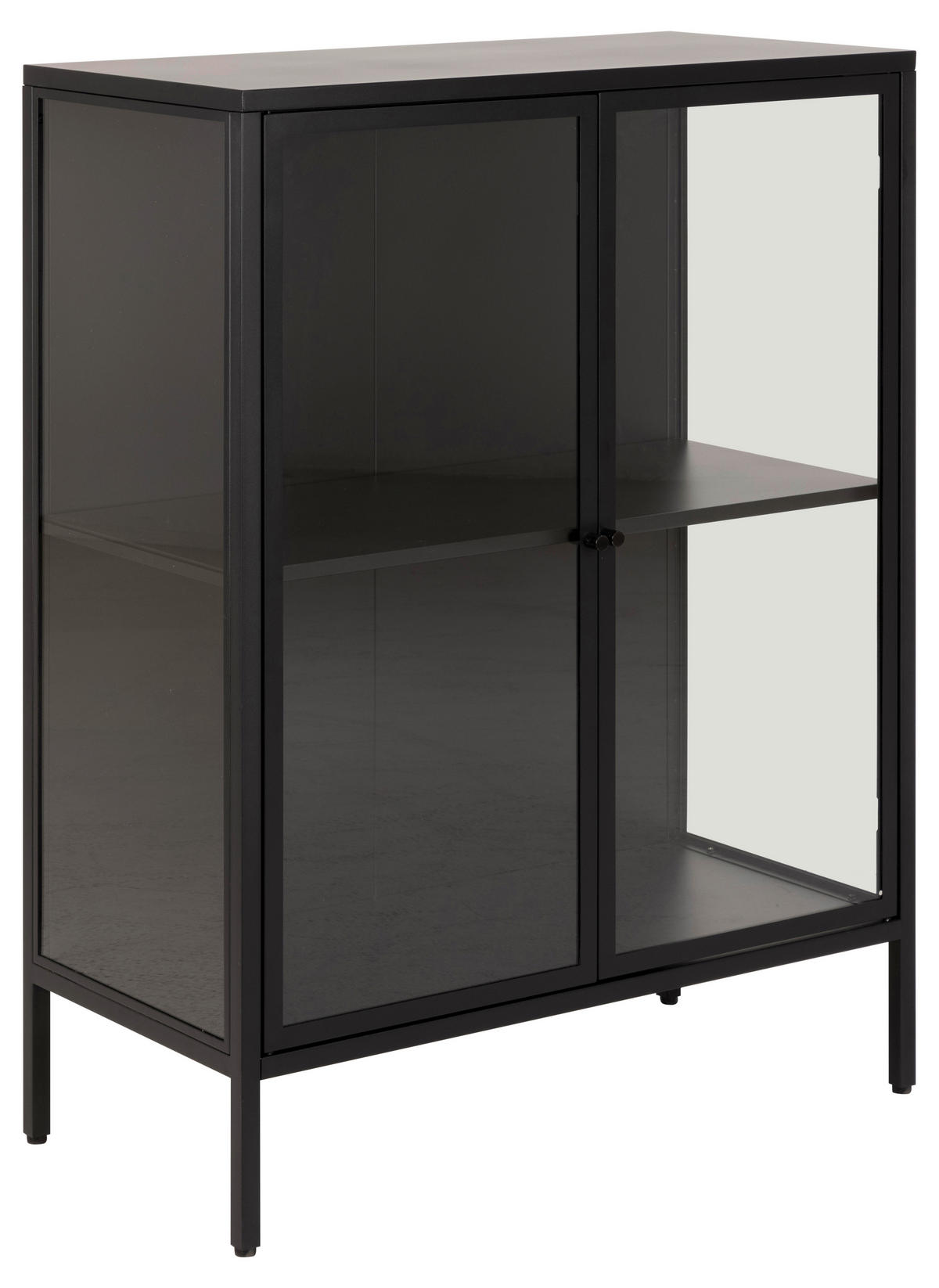 KOMODA, črna  - črna, Design, kovina/steklo (80/98,7/40cm) - MID.YOU