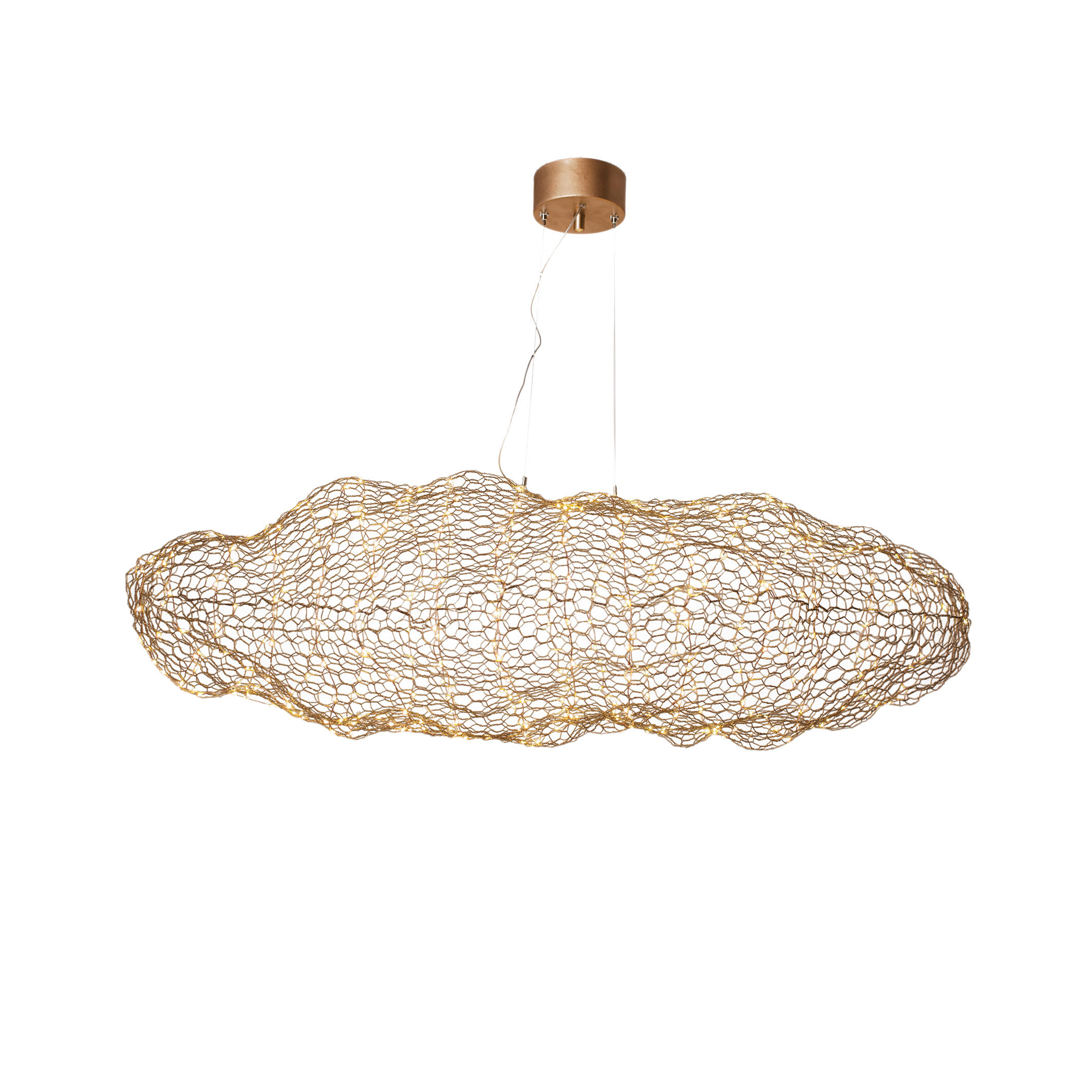 LED-HÄNGELEUCHTE Hayden 76/40/147 cm   - Goldfarben, Trend, Metall (76/40/147cm) - By Rydéns