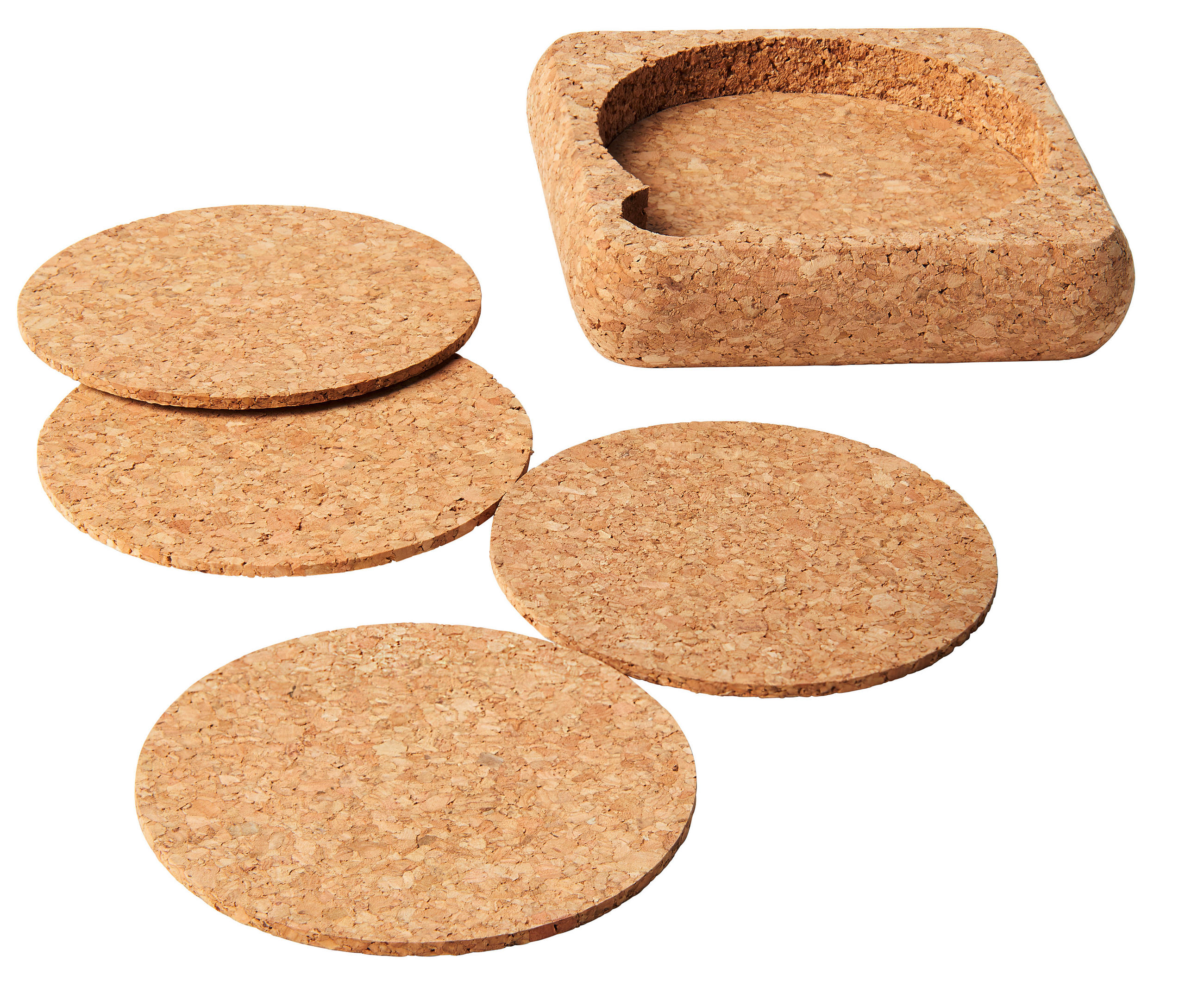 SADA PODLOŽEK 7 ks - přírodní barvy, Basics, dřevo (11/11/2,5cm) - Homeware Profession.
