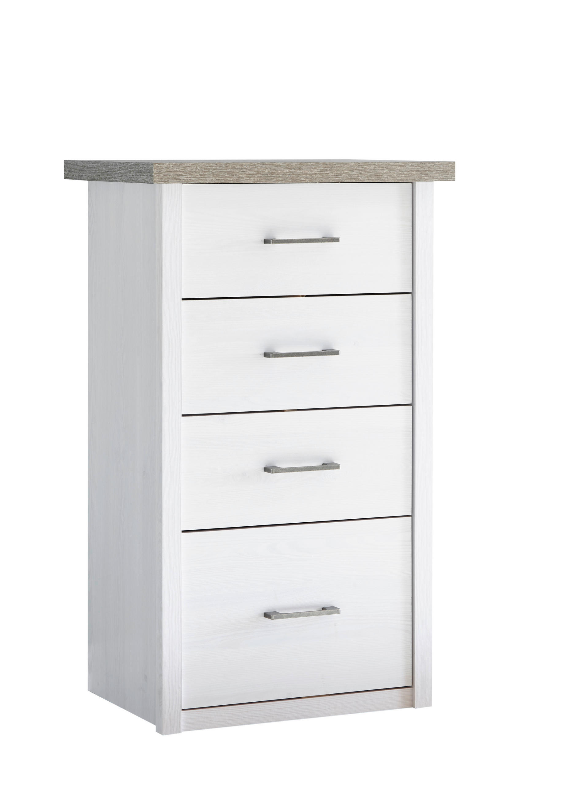 KINDERKOMMODE Luca / Corner Weiß, Eichefarben  - Eichefarben/Anthrazit, Basics, Holzwerkstoff/Kunststoff (60/101/43cm)