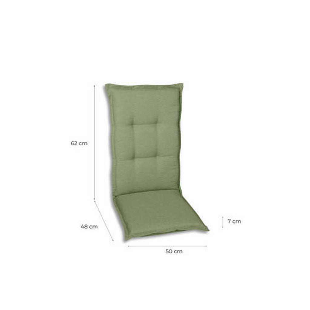 Thumbnail - Sesselauflagenset, Hellgrün, Textil, 2-teilig, Uni, Füllung: Vlies, Schaumstoff, 50x7x108 cm, Oeko-Tex® Standard 100, fü...
