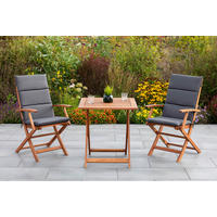 BALKONSET  5-teilig  - Braun/Grau, KONVENTIONELL, Holz/Textil - Gardenson