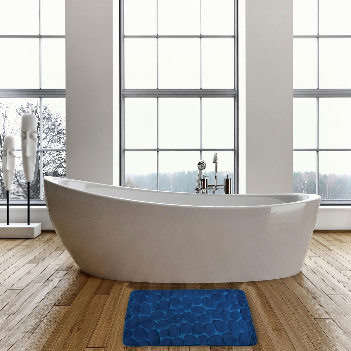 BADTEPPICH Dunkelblau 50/80 cm  - Dunkelblau, KONVENTIONELL, Textil (50/80cm) - Spirella