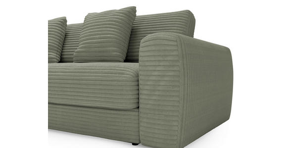 ECKSOFA in Cord Olivgrün  182/302 cm  - Schwarz/Olivgrün, MODERN, Kunststoff/Textil (182/302cm) - Carryhome
