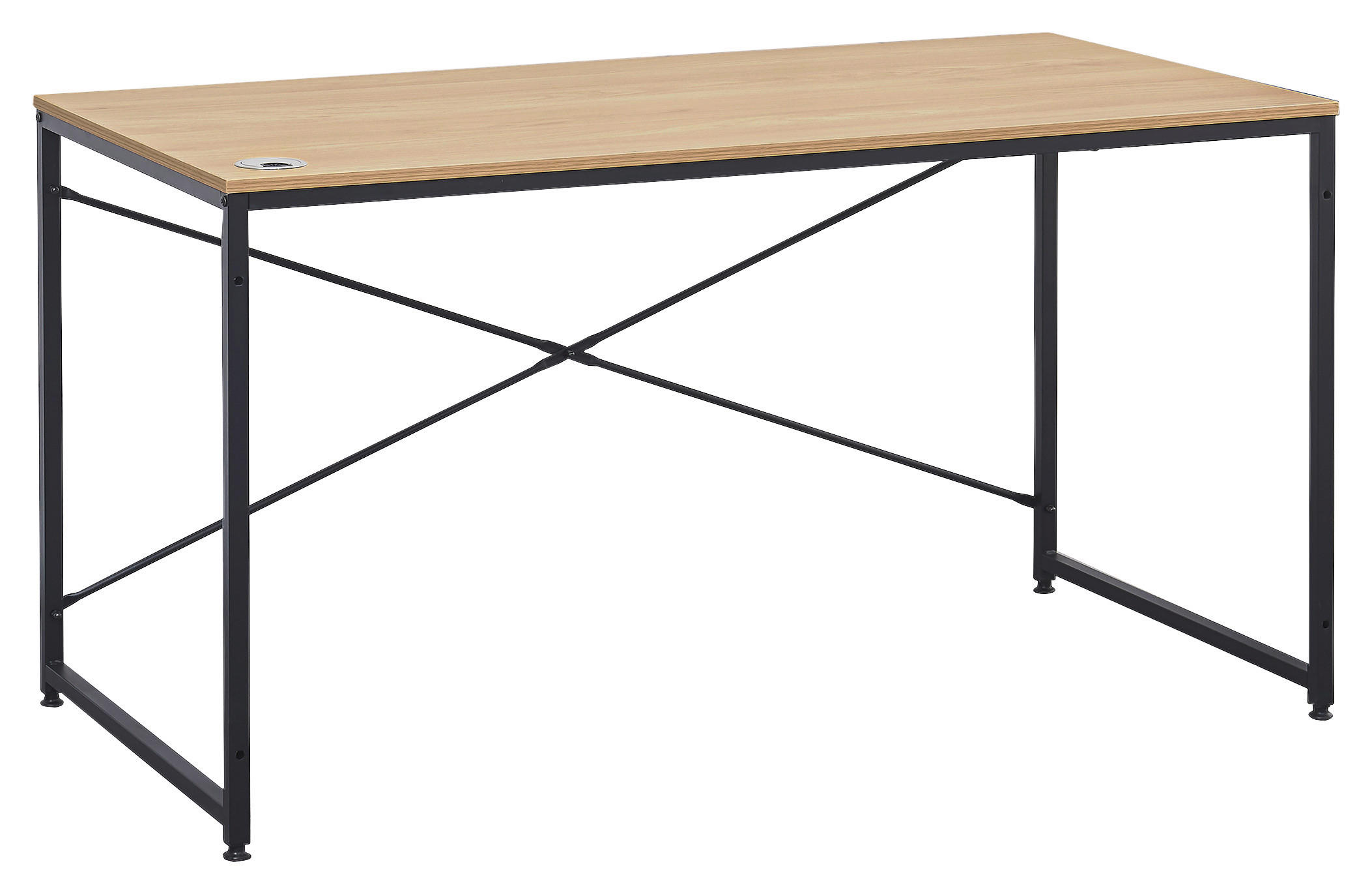 Schreibtisch B 120 H 75 Cm Erich, Eiche Dekor/schwarz