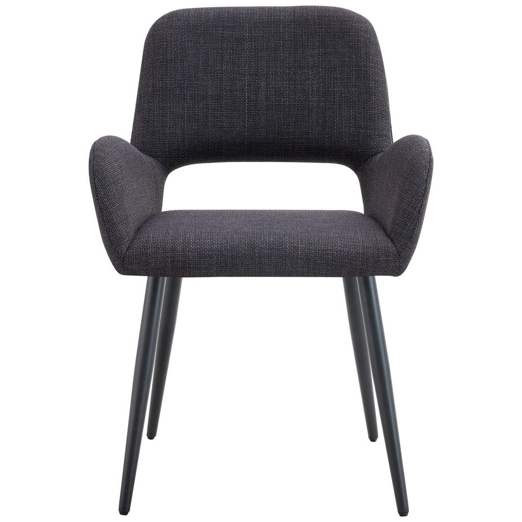 Thumbnail - Mid.you Armlehnstuhl, Schwarz, Holz, Metall, Textil, Pappel, Sperrholz, konisch, 53x82x63 cm, Esszimmer, Stühle, Esszimm...