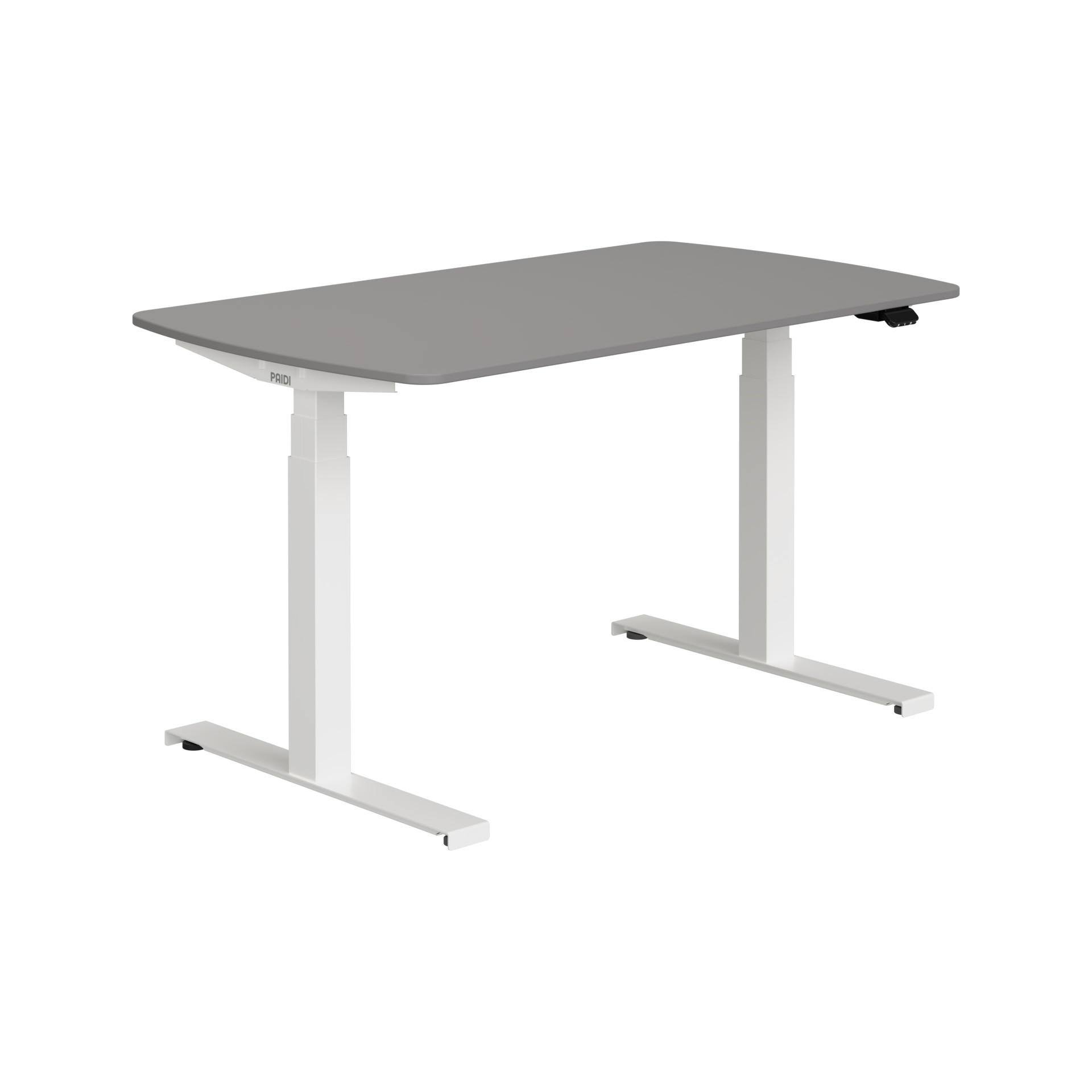 IFJÚSÁGI ÍRÓASZTAL  - fehér/palaszürke, Konventionell, faalapú anyag/fém (130/75/62-127cm) - Paidi