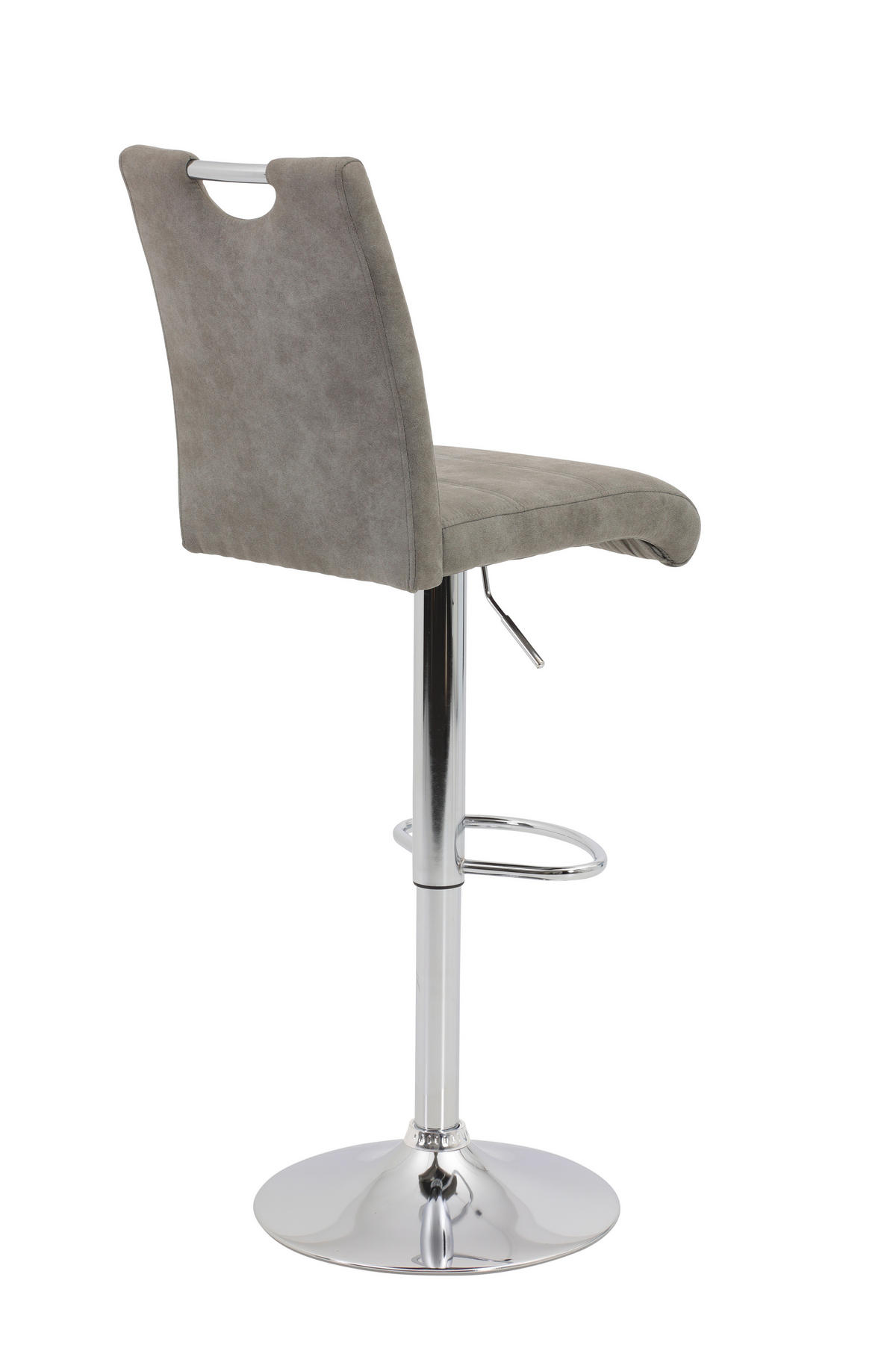 BARHOCKER in Metall, Textil Grau, Chromfarben  - Chromfarben/Grau, MODERN, Textil/Metall (40/97-119/50cm) - MID.YOU