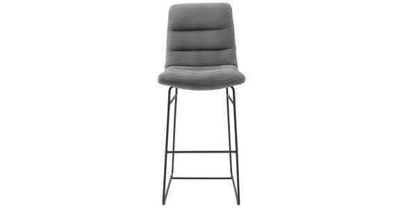 BARHOCKER in Textil Dunkelgrau  - Dunkelgrau/Schwarz, Design, Textil/Metall (52/122/66cm) - Dieter Knoll