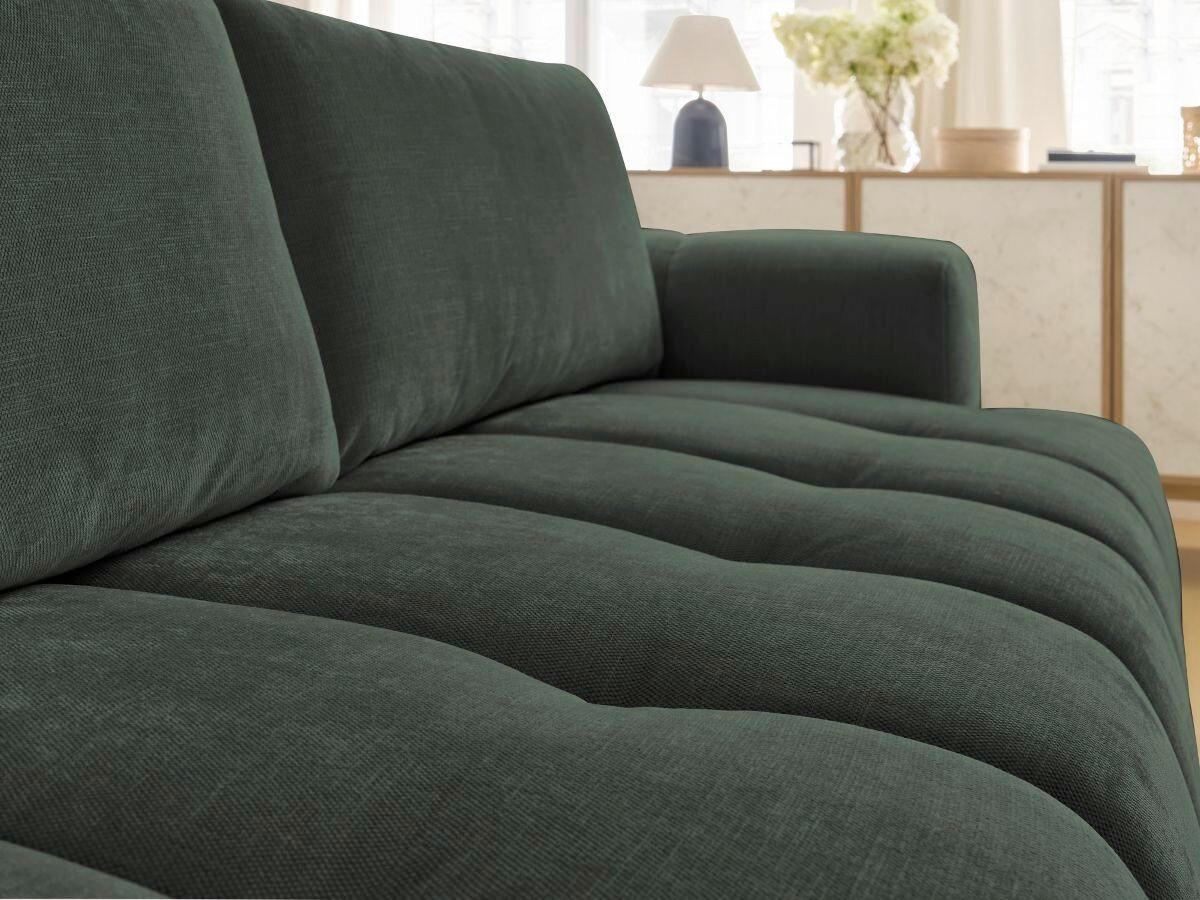 SCHLAFSOFA FUJI Leinenoptik Grün  inkl.  - Schwarz/Grün, MODERN, Kunststoff/Textil (251/113/88cm)