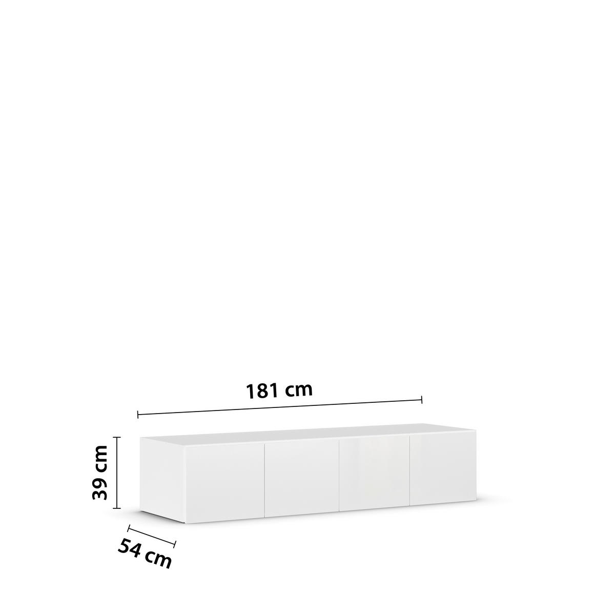AUFSATZSCHRANK 181/39/54 cm  in  - Weiß Hochglanz/Weiß, KONVENTIONELL, Holzwerkstoff (181/39/54cm) - James Wood