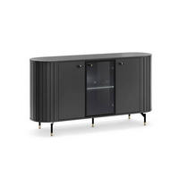 KOMMODE , 150,1/81/40 cm,  - Goldfarben/Schwarz, MODERN, Glas/Holzwerkstoff (150,1/81/40cm) - home24