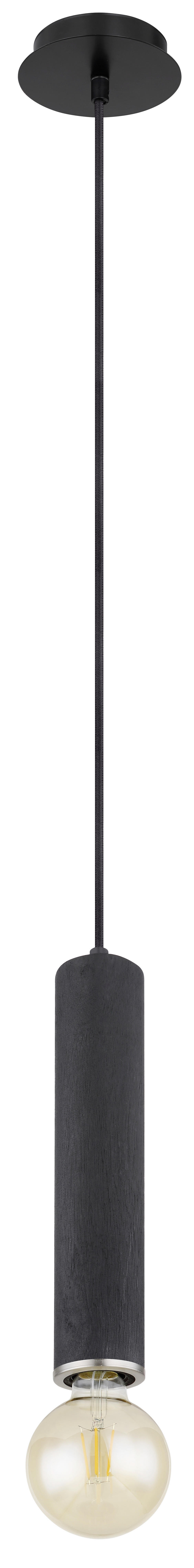 HÄNGELEUCHTE Marion 12/160 cm   - Schwarz/Nickelfarben, Basics, Holz/Metall (12/160cm) - Globo