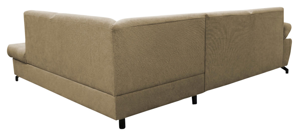 ECKSOFA CORA in Chenille Beige  261/198 cm  - Beige/Schwarz, Design, Textil/Metall (261/198cm) - MID.YOU