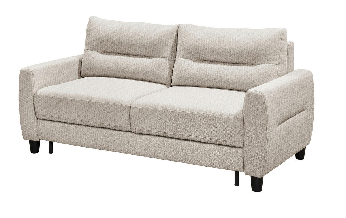 SCHLAFSOFA Chenille Weiss  - Weiss/Schwarz, Modern, Holz/Textil (192/83/99cm) - MID.YOU
