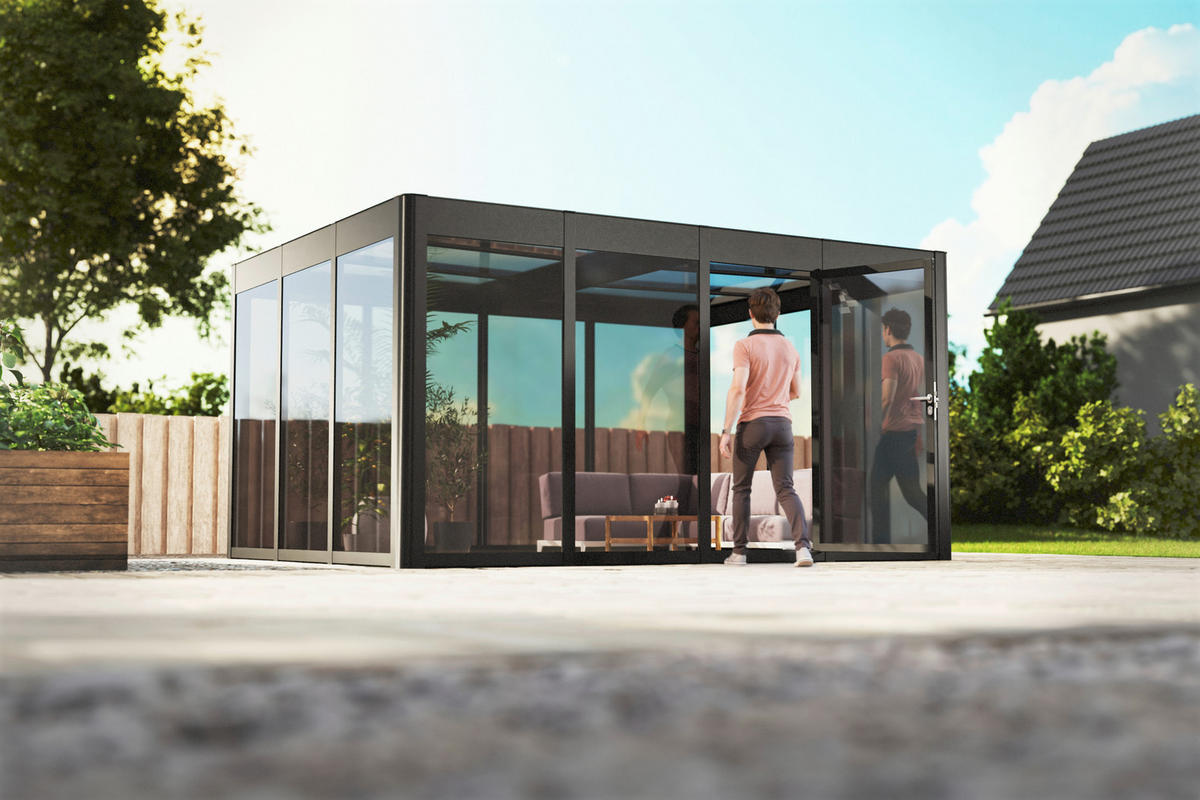 GERÄTEHAUS 443/229/338 cm  - Anthrazit, Basics, Kunststoff/Metall (443/229/338cm)