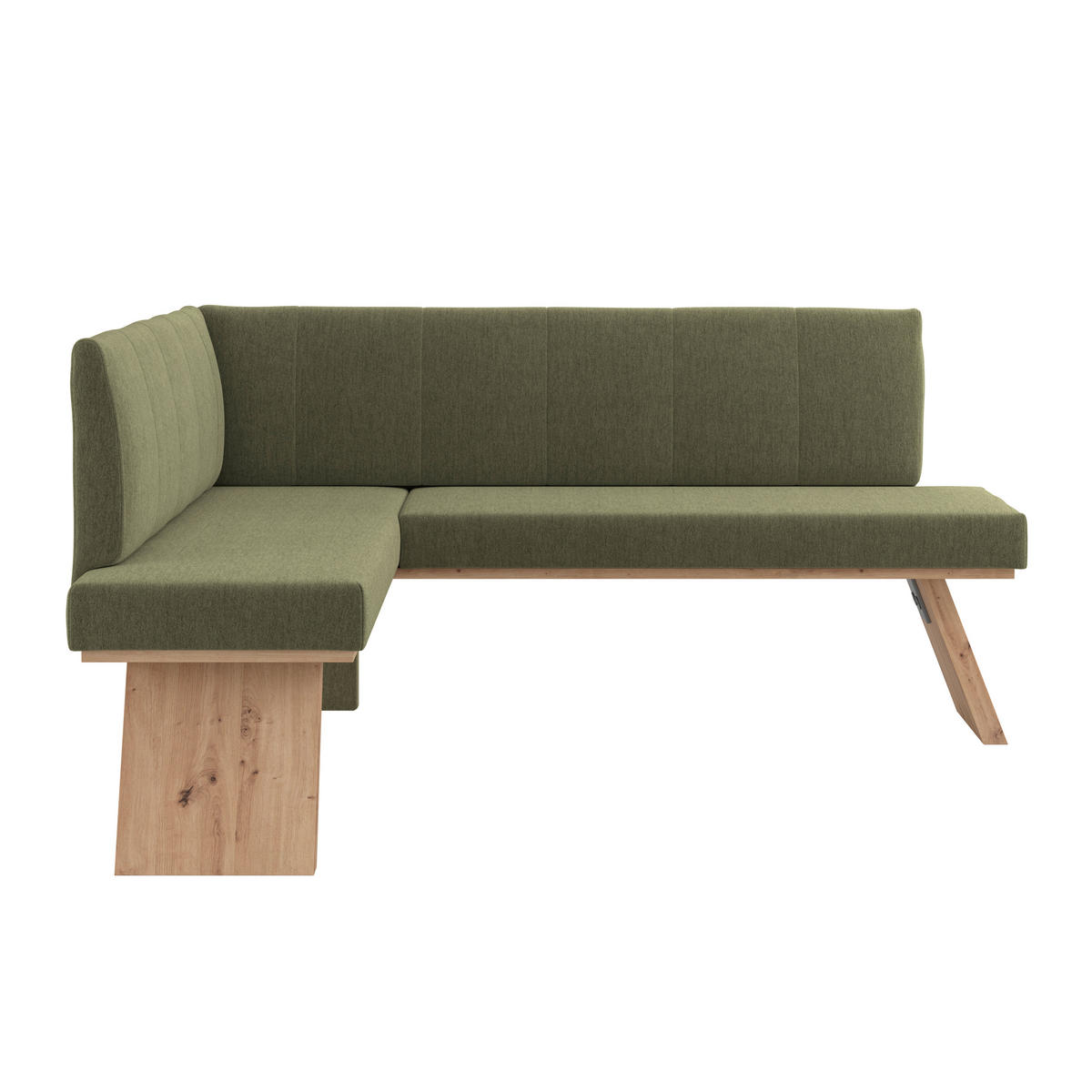 ECKBANK 150/185 cm Webstoff Grün   - Eichefarben/Grün, KONVENTIONELL, Textil (150/185cm)