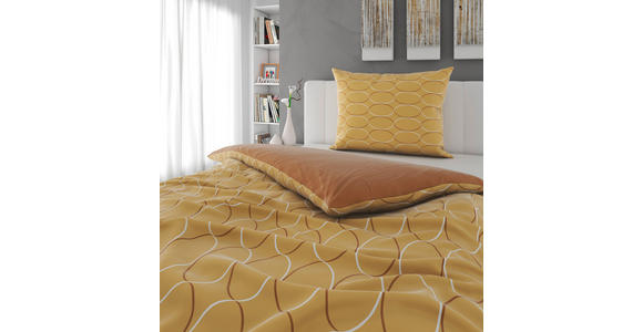 WENDEBETTWÄSCHE Mavie Satin 140/200 cm  - Gelb, KONVENTIONELL, Textil (140/200cm) - Novel