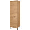 GESCHIRRSCHRANK 60/216,6/58 cm  in Eichefarben  - Eichefarben/Schwarz, MODERN, Holzwerkstoff/Metall (60/216,6/58cm) - Nobilia