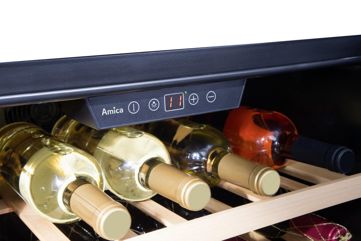 WEINKÜHLSCHRANK WK341210S  - Schwarz, Basics, Glas/Metall (59/59,5/54,5cm) - Amica