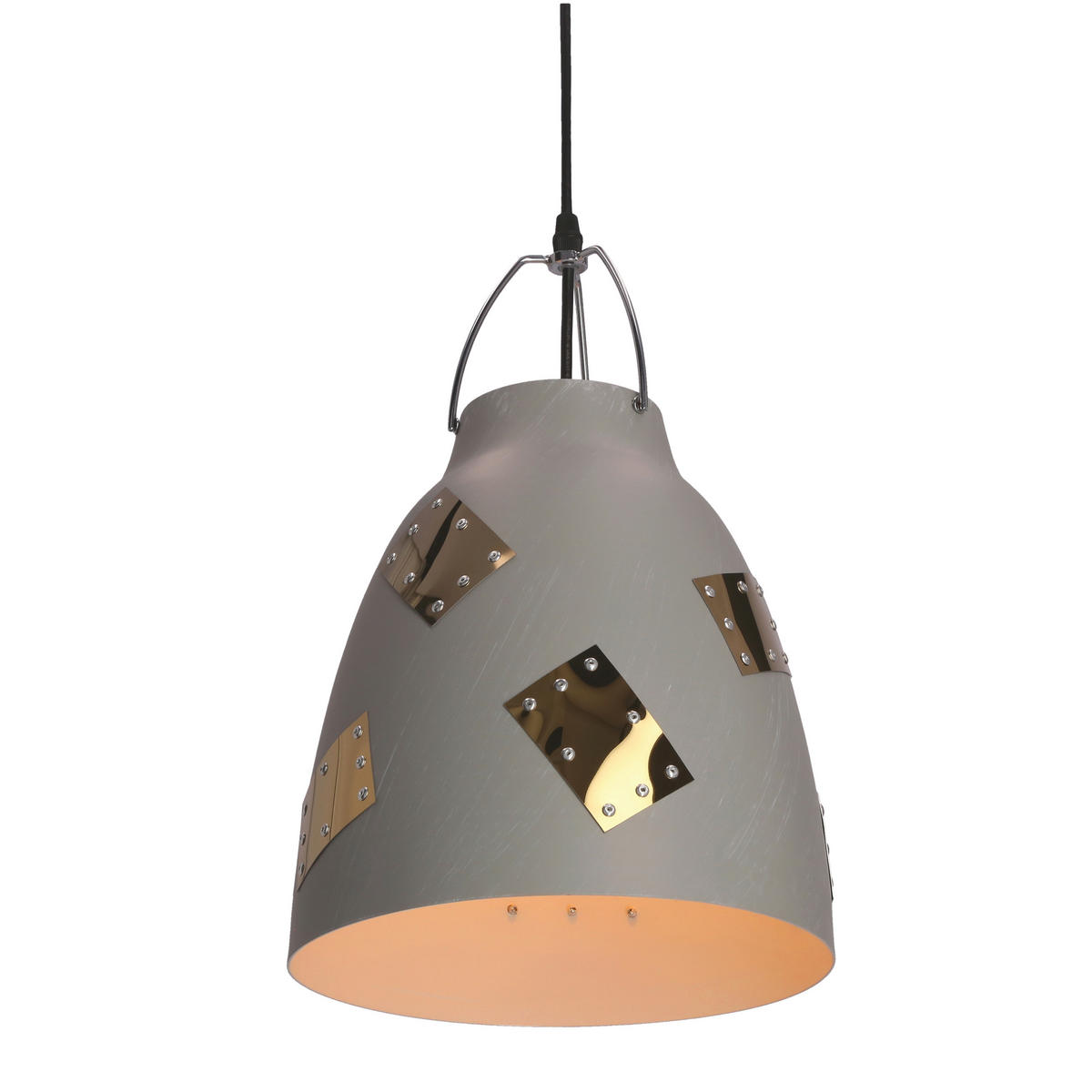 PENDELLEUCHTE 25/25/135 cm  - Goldfarben/Grau, Design, Metall (25/25/135cm)