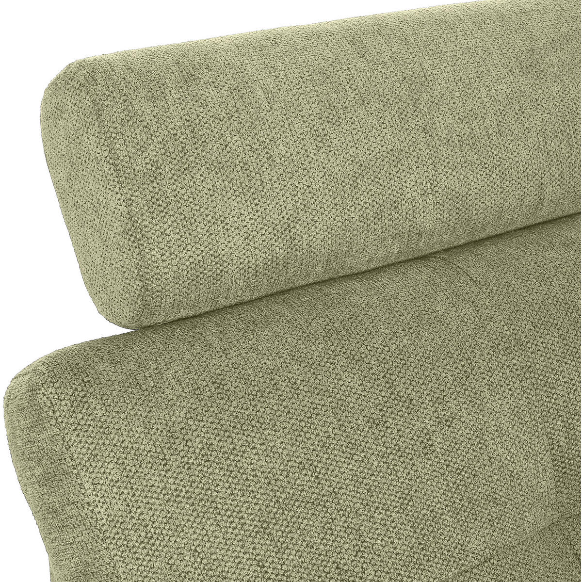 WOHNLANDSCHAFT in Flachgewebe Hellgrün  - Chromfarben/Hellgrün, Konventionell, Kunststoff/Textil (180/338/217cm) - Hom`in