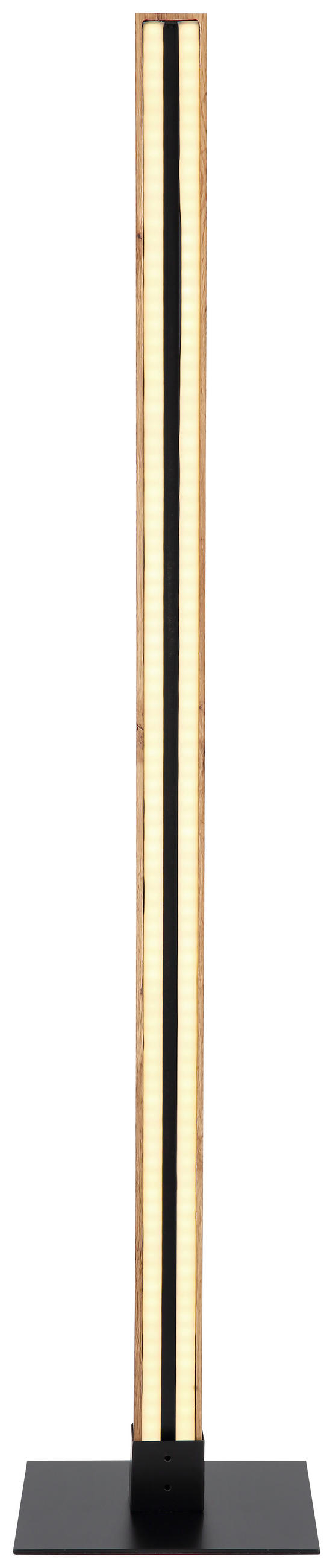 LED-STEHLEUCHTE 25/18/123 cm    - Opal/Schwarz, Natur, Kunststoff/Metall (25/18/123cm) - Globo