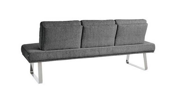 SITZBANK 224/92/78 cm  in Grau  - Chromfarben/Grau, Design, Textil/Metall (224/92/78cm) - Dieter Knoll