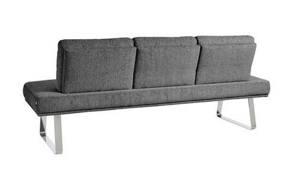 SITZBANK 224/92/78 cm  in Grau  - Chromfarben/Grau, Design, Textil/Metall (224/92/78cm) - Dieter Knoll