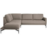 ECKSOFA in Flachgewebe, Struktur Hellbraun  230/254 cm  - Hellbraun/Anthrazit, Design, Textil/Metall (230/254cm) - Johann Jakob
